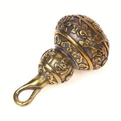 1pc Brass Lotus Gourd Charms Key Chain with Medicine Container