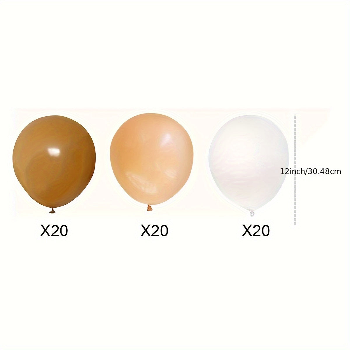 60pcs Brown Blush Latex Balloons Set Wedding Birthday Decor
