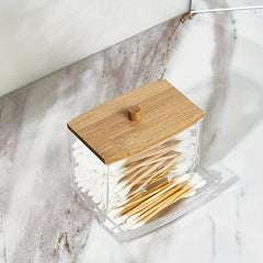 Acrylic Swab Holders Set With Lid Dust proof Storage Jars