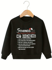 Kid's Sweatshirt 5 THINGS YOU SHOULD KNOW Print Long Sleeve Top