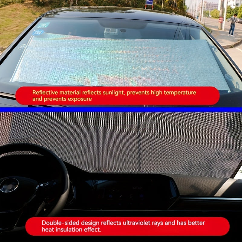 Car Automatic Roll-up Sunshade Curtain Heat Insulation Front Retractable