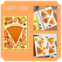 DIY Pizza Stickers - Cartoon Expression Designs for Decorations