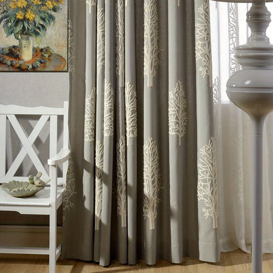 1pc Tree Embroidery Curtain for Home Decor