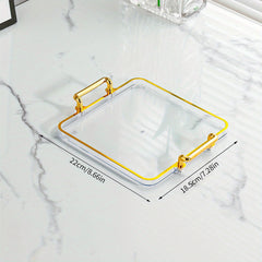 Golden Serving Tray Set With Handles Modern Coffee Table Tray