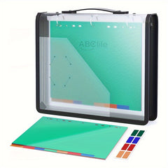 A4 Zipper Binder With 8 Dividers, Retractable Handle, Storage Bag