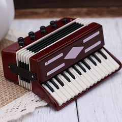 Dollhouse Accordion with Pink and Keys Realistic Music Instrument Decoration