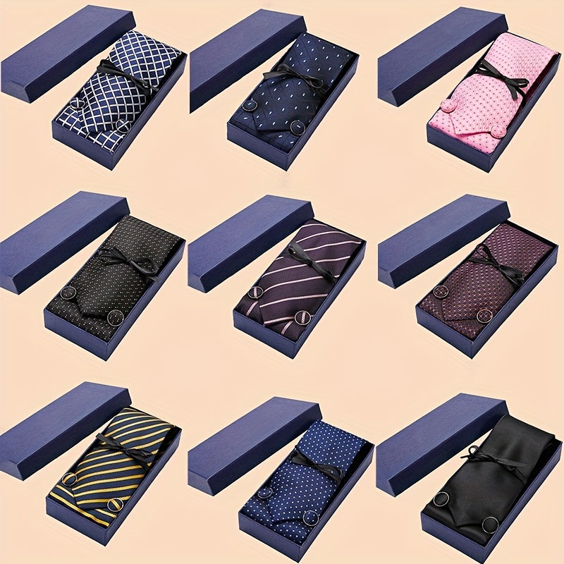 Men's Tie, Pocket Square, Cufflink Set - Stocking Stuffers
