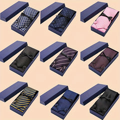 Men's Tie, Pocket Square, Cufflink Set - Stocking Stuffers