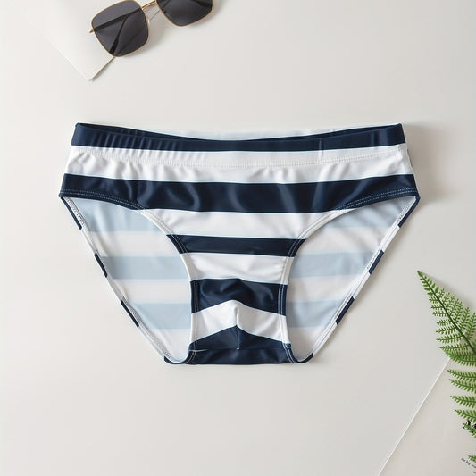 Men's Stripe Drawstring Triangle Briefs Swim Shorts
