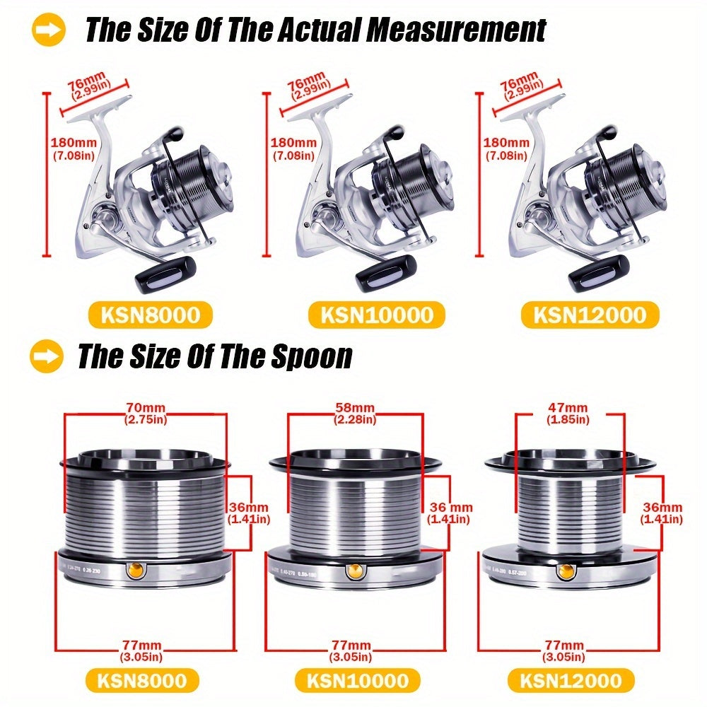 OUYALINE Spinning Fishing Reel 12+1BB 25KG Max Drag
