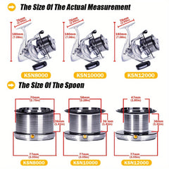OUYALINE Spinning Fishing Reel 12+1BB 25KG Max Drag