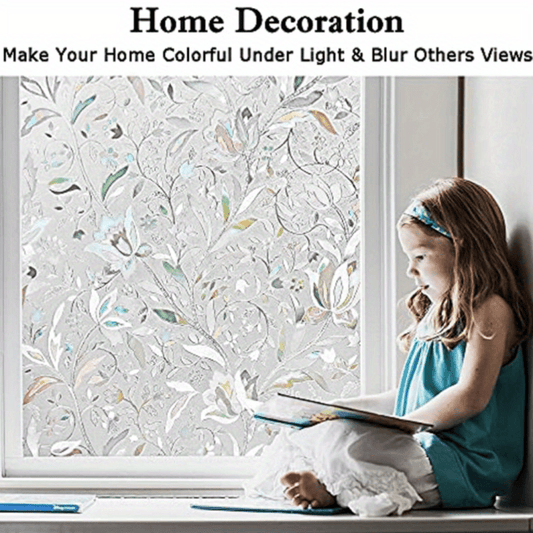 Stained Glass Window Privacy Film - Non Adhesive Decorative Film