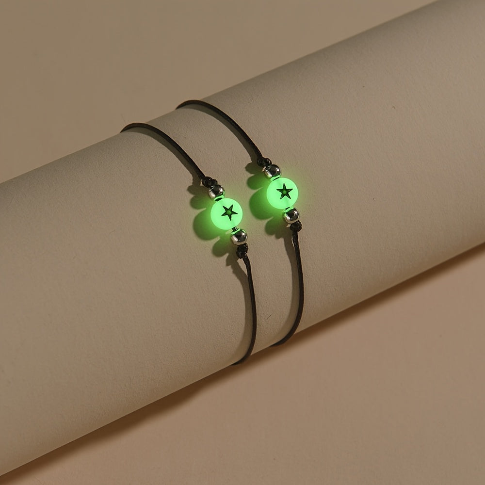 Luminous Star Beads String Bracelet Set for Couples