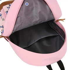 Vintage Floral Print Backpack & Handbag Set