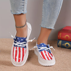 Women's Star & Striped Splicing Sneakers 4th Of July Shoes