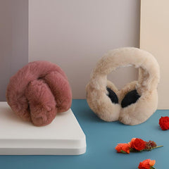 Soft Plush Ear Muffs Pastel Colors Foldable Cold Weather Accessories
