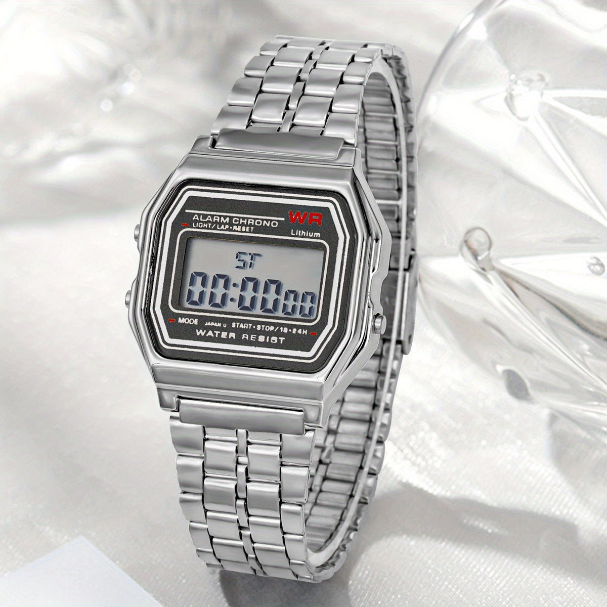 Adjustable Business Electronic Watch with Steel Strap