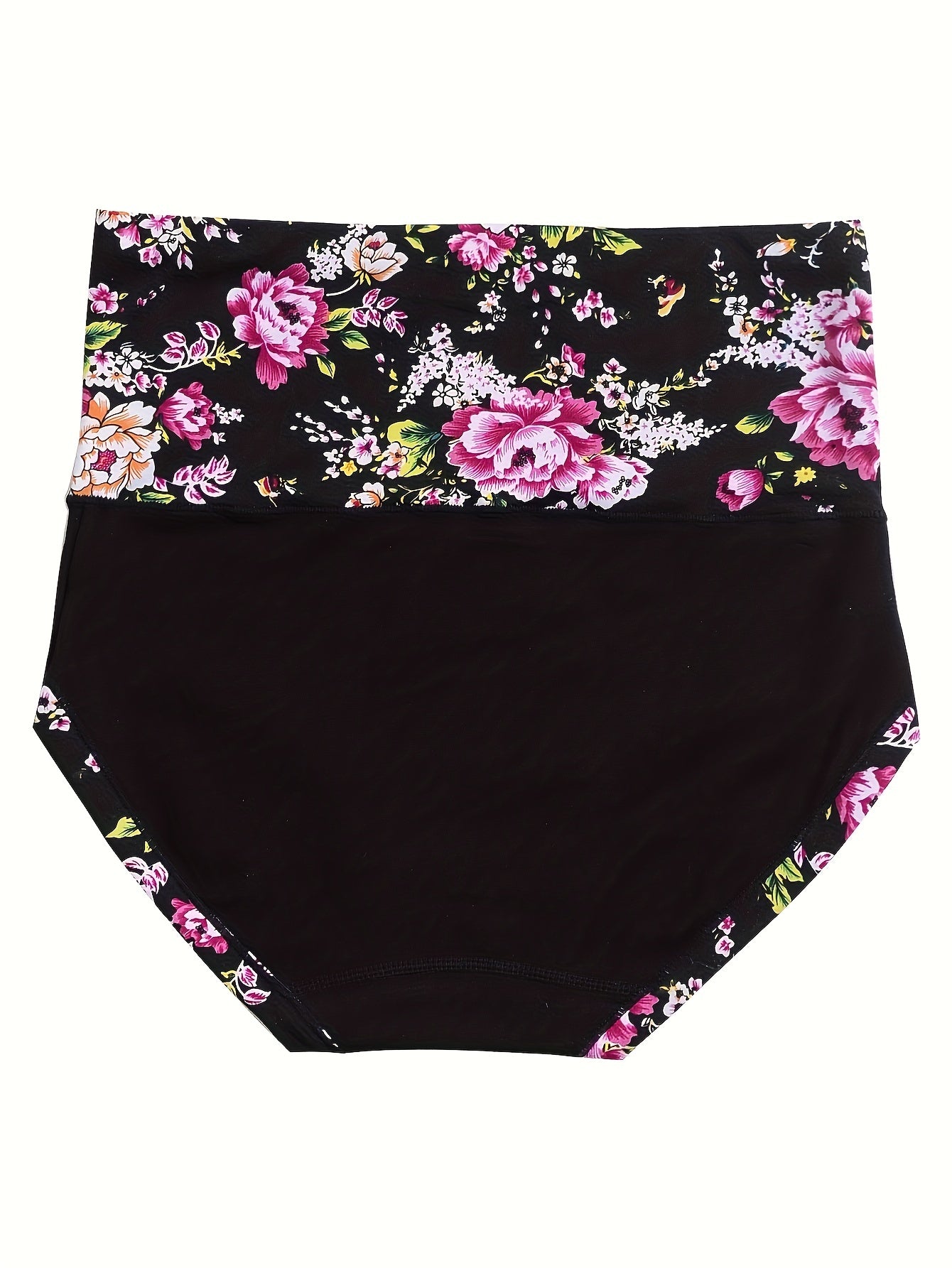 5pcs Floral Print Briefs Comfy & Stretchy Intimates Panties