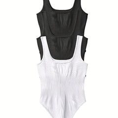 3 Pack U Neck Slim Bodysuit Sleeveless
