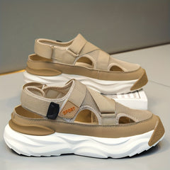 Men's Platform Sandals Hook And Loop Fastener Shoes