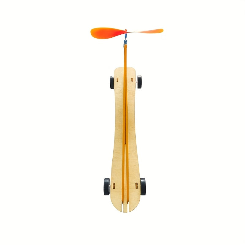 DIY Wooden Rubber Wind Turbine Kit Educational Science Project for Kids
