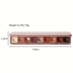 9-Color Waterproof Eyeshadow Palette with Shimmer Pearly Matte Glitter Textures