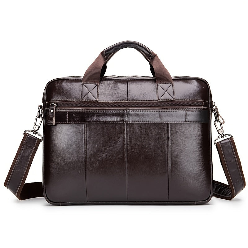 Cowhide Men's Computer Bag Business Casual Large Capacity Handbag