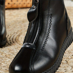 Zipper Front Winter Flat Sneakers Women's Boots