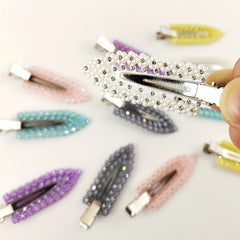 6Pcs Rhinestone No Bend Hair Clips Sparkling Hair Clips Curl Pin Barrette