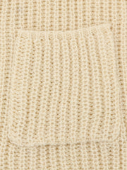  Solid Open Front Sweater Cardigan With Pockets