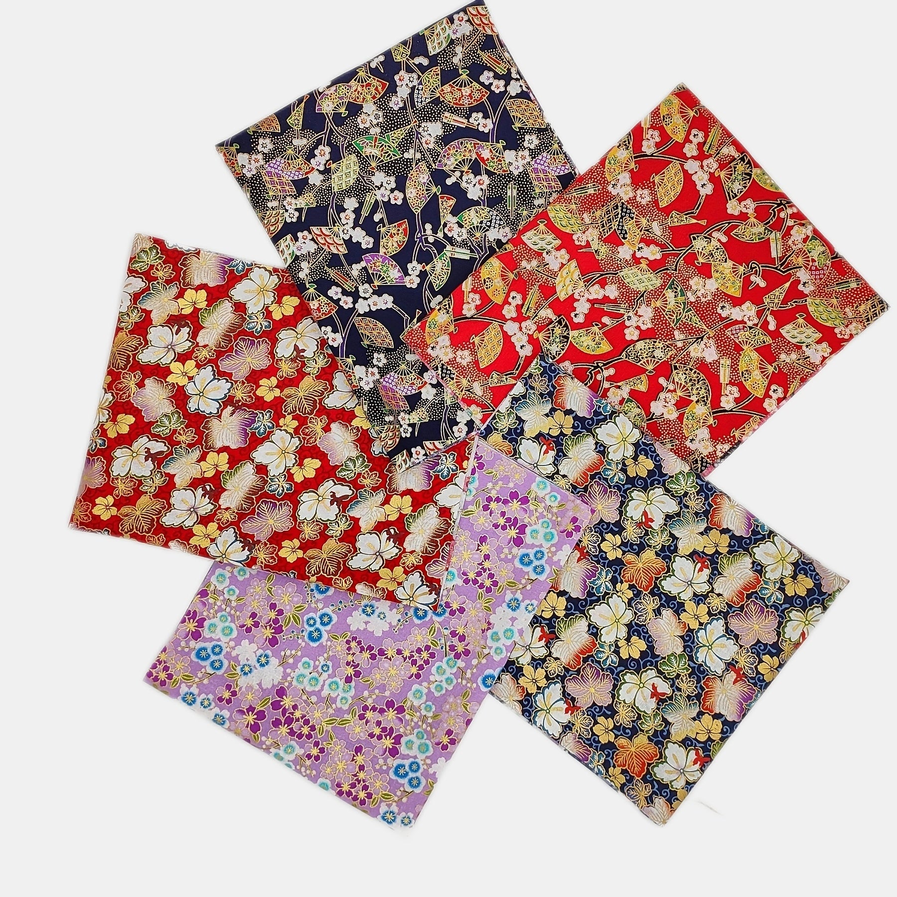 5pcs Bronzing Cotton Patchwork Fabric Flowers for Sewing Quilting Crafting