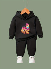 Cartoon Cake Pattern 2pcs Activewear Girls Sports Outfits Running Gift