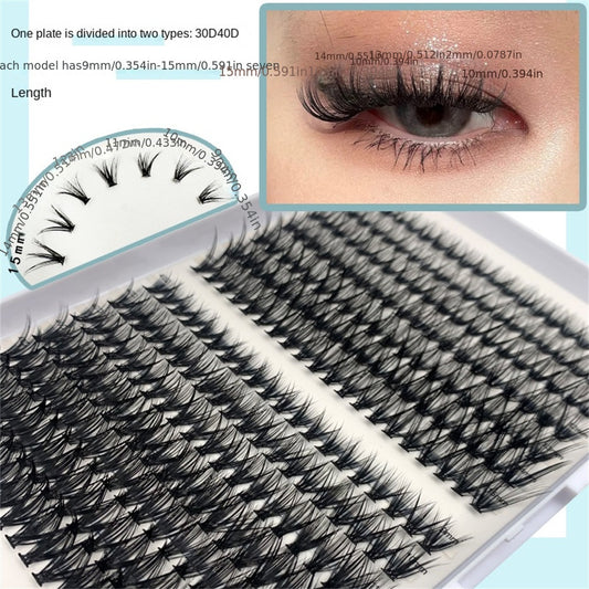 280pcs Cluster Lashes D Curl Long Individual Lashes Mixed Tray Faux Mink Lash