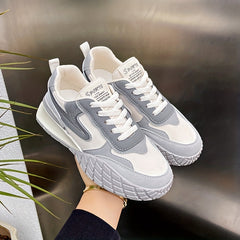 Colorblock Platform Sneakers Low Top Sports Shoes Casual Walking Shoes