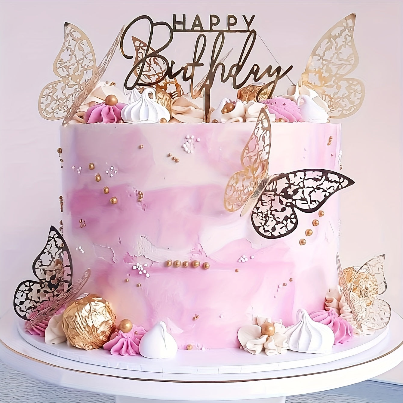 1pc Letter Graphic Cake Top Happy Birthday Art Cake Plate DIY