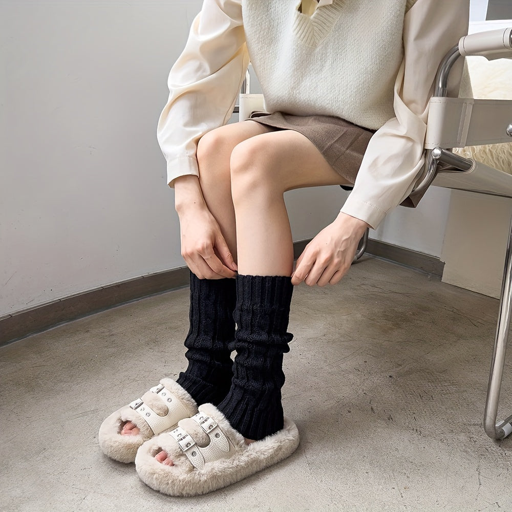 Knitted Leg Warmers Knee High Socks