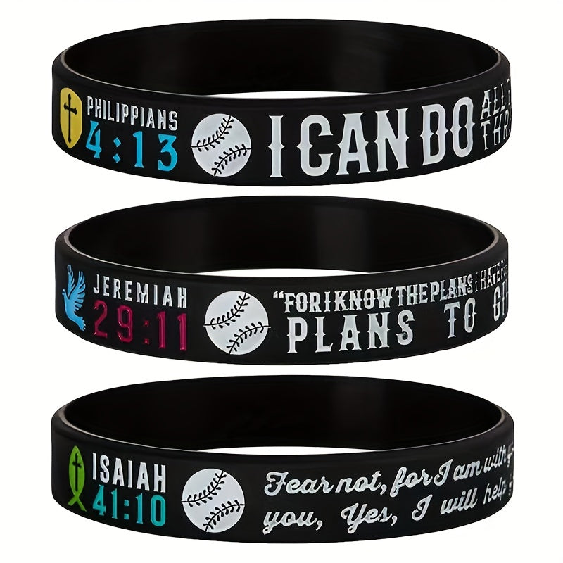 Christian Bible Verse Silicone Bracelet Wristband