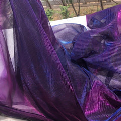 Purple Laser Hollow out Mesh Lace Fabric for Bridal Party