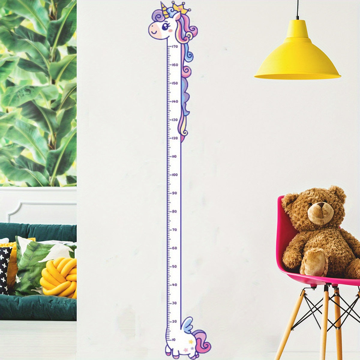 Unicorn Giraffe Dinosaur Height Wall Sticker - Room/Home Decor Self Adhesive