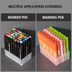 Marker Pen Storage Box Plastic Organizer 30 40 Grids Transparent Box