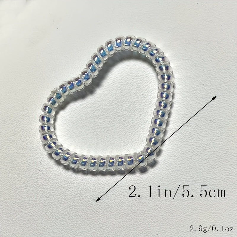 3pcs Spiral Hair Tie Set Heart Star Shape Elastic Ponytail Holder
