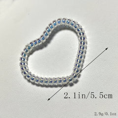 3pcs Spiral Hair Tie Set Heart Star Shape Elastic Ponytail Holder