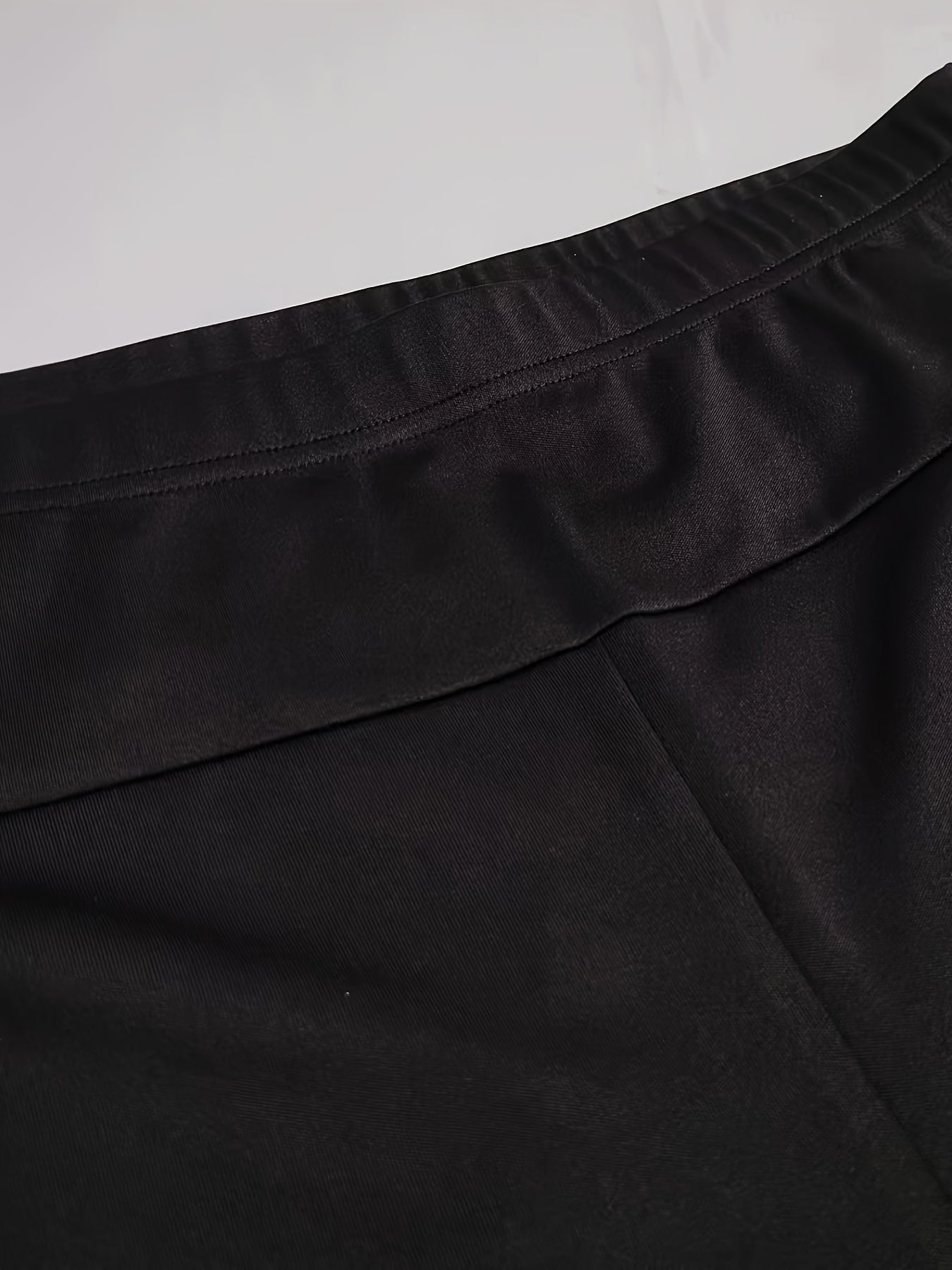  Solid High Rise Flared Leg Trousers