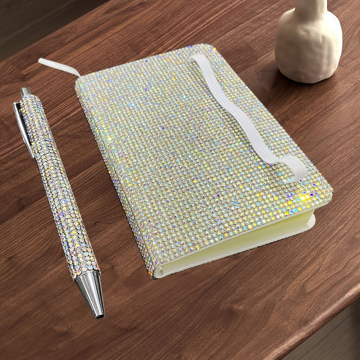 Diamond-Studded Business Notebook Set