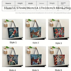 Ethnic Style Canvas Tote Bag Vintage Embroidery Large Shoulder Bag
