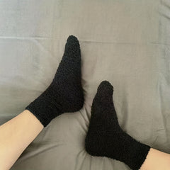 5 Pairs Kids Teenagers Coral Fleece Warm Crew Socks