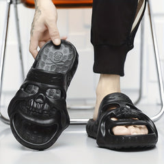 Men's Skull Slides Non Slip Slippers Open Toe Shoes