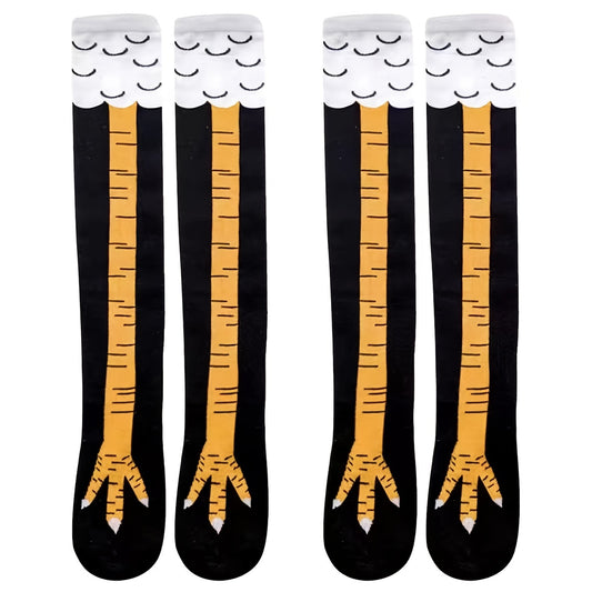 Chicken Feet Pattern Knee High Socks Funny