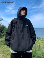 Men's Hooded Jacket Waterproof & Windproof Streetwear