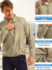 Men's Lightweight Zipper Jacket Sun Protection Sports Coat